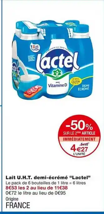 Monoprix Lait u.h.t. demi-écrémé offre