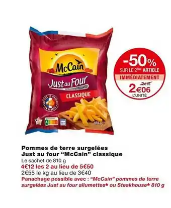 Monoprix Pommes de terre surgelées just au four offre