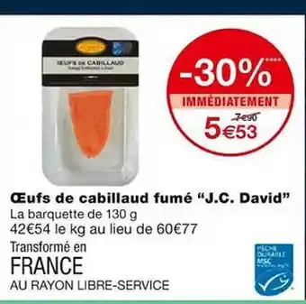 Monoprix Œufs de cabillaud fumé offre