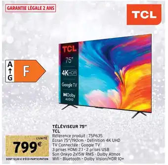 Televiseur 75" TCL