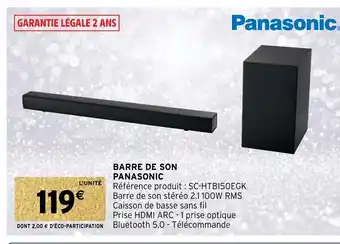 Intermarché Hyper Barre De Son Panasonic offre