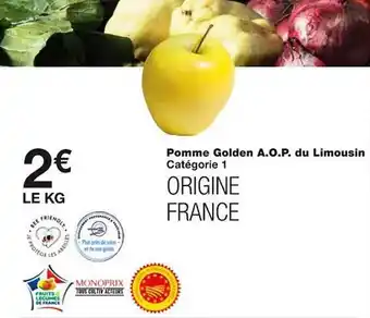 Monoprix Pomme golden a.o.p. du limousin offre