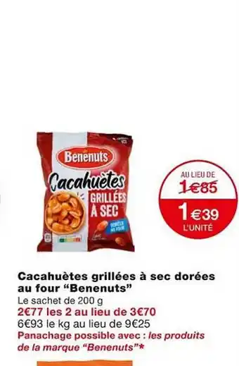 Monoprix Cacahuètes grillées à sec dorées au four offre