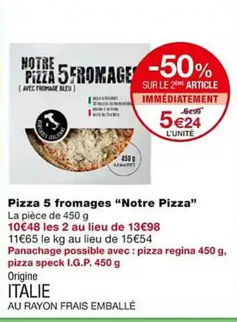 Monoprix Pizza 5 fromages offre
