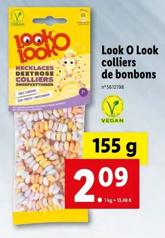 Lidl Look O Look colliers de bonbons offre