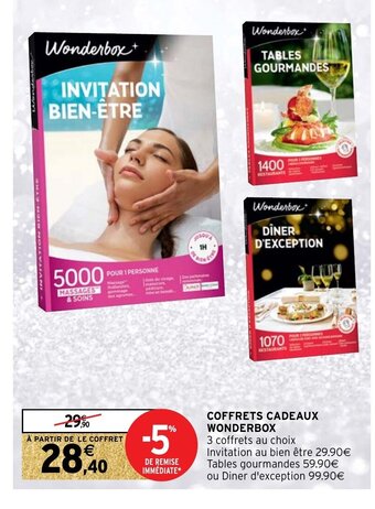 Intermarché Hyper Coffrets Cadeaux Wonderbox offre