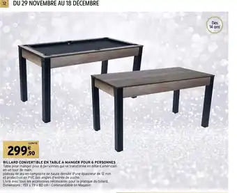 Intermarché Hyper Billard Convertible En Table A Manger Pour 6 Personnes offre