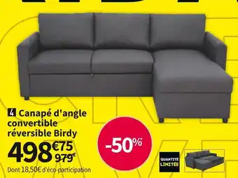 Conforama Canapé d'angle convertible réversible birdy offre