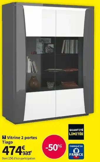Conforama Vitrine 2 portes tiago offre