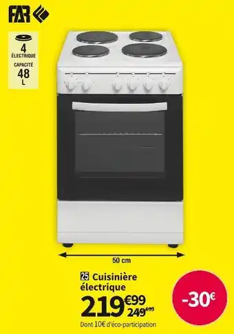 Conforama Far cuisinière électrique ce5060s21w offre