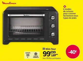 Conforama Moulinex mini-four ox464810 offre