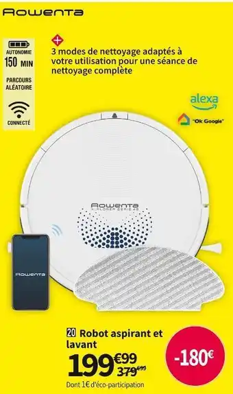 Conforama Rowenta robot aspirant et lavant yy5016fe offre