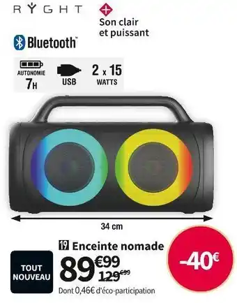 Conforama Ryght enceinte nomade toogo-xl offre