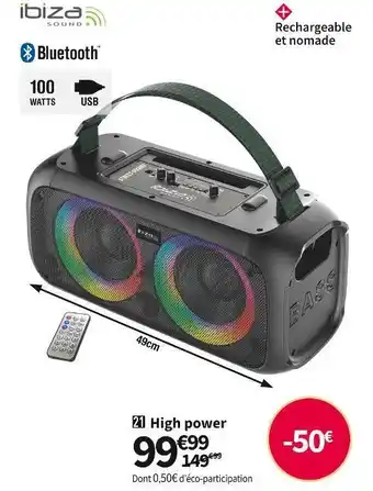 Conforama Ibiza high power ibiza street sound offre