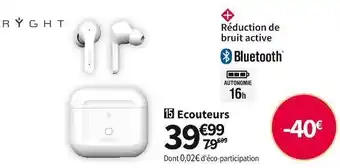 Conforama Ryght  ecouteurs laeka anc offre