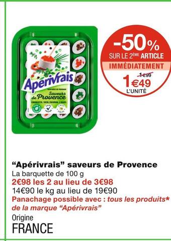 Monoprix Apérivrais apérivrais saveurs de provence offre