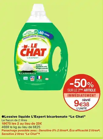 Monoprix Le chat lessive liquide l’expert bicarbonate offre