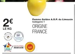 Monoprix Pomme golden a.o.p. du limousin offre