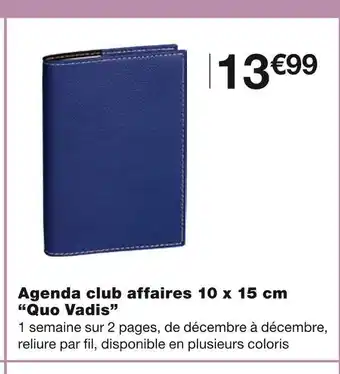Monoprix Quo vadis agenda club affaires 10 x 15 cm offre