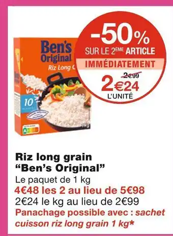 Monoprix Ben’s original riz long grain offre