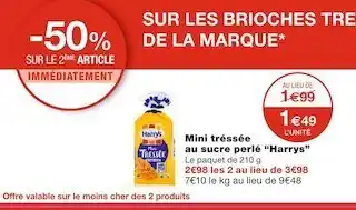 Monoprix Harrys mini tréssée au sucre perlé offre