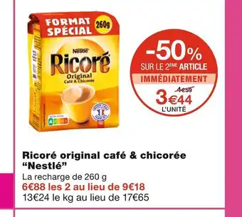 Monoprix Nestlé ricoré original café & chicorée offre