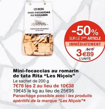 Monoprix Les niçois mini-focaccias au romarin de tata rita offre