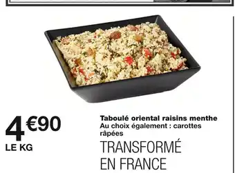 Taboulé oriental raisins menthe