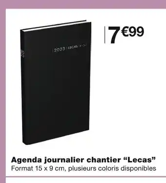 Monoprix Lecas agenda journalier chantier offre