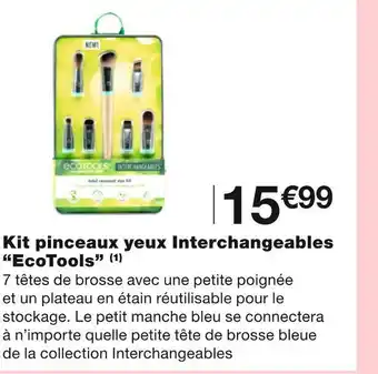 Monoprix Ecotools kit pinceaux yeux interchangeables offre