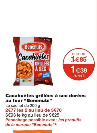 Monoprix Benenuts cacahuètes grillées à sec dorées au four offre