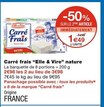 Monoprix Elle & vire carré frais nature offre
