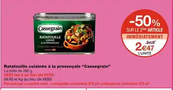 Monoprix Cassegrain ratatouille cuisinée à la provençale offre