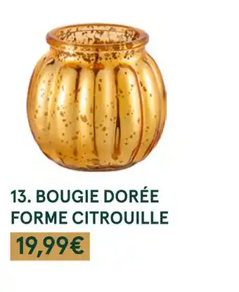 Monoprix Bougie dorée forme citrouille offre
