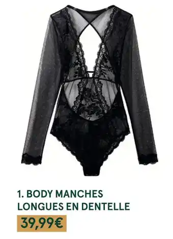 Body manches longues en dentelle