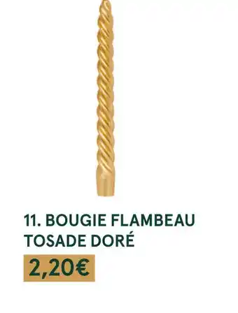 Monoprix Bougie flambeau tosade doré offre