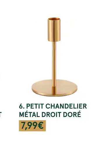 Monoprix Petit chandelier métal droit doré offre