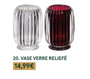Vase verre reliefé