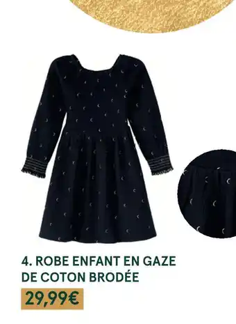 Monoprix Oeko-tex robe enfant en gaze de coton brodée offre