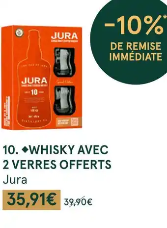 Monoprix Jura whisky avec 2 verres offerts offre