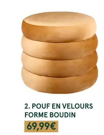 Monoprix Pouf en velours forme boudin offre