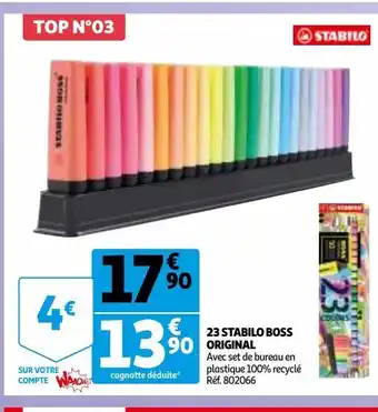 Auchan 23 stabilo boss original offre