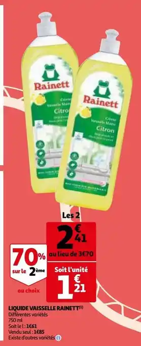 Auchan Liquide vaisselle rainett offre