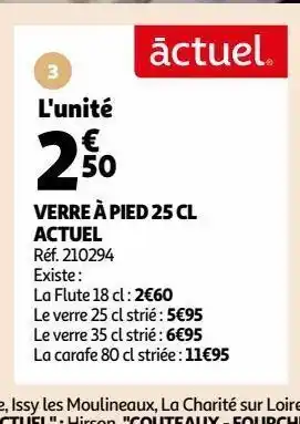 Auchan Verre à pied 25 cl actuel offre