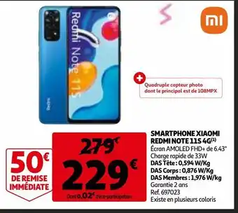 Auchan Smartphone xiaomi redmi note 11s 4g(1) offre