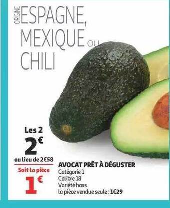 Auchan Avocat prêt à déguster offre