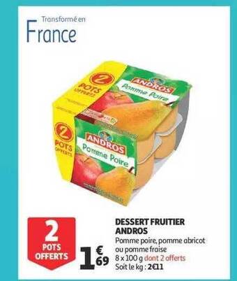 Auchan Dessert fruitier andros offre
