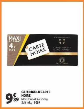 Auchan Café moulu carte noire offre