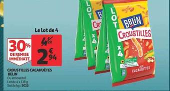 Auchan Croustilles cacahuètes belin offre