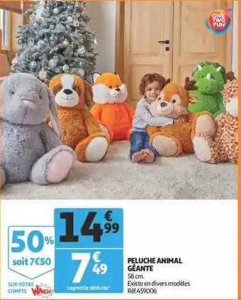 Auchan Peluche animal géante offre